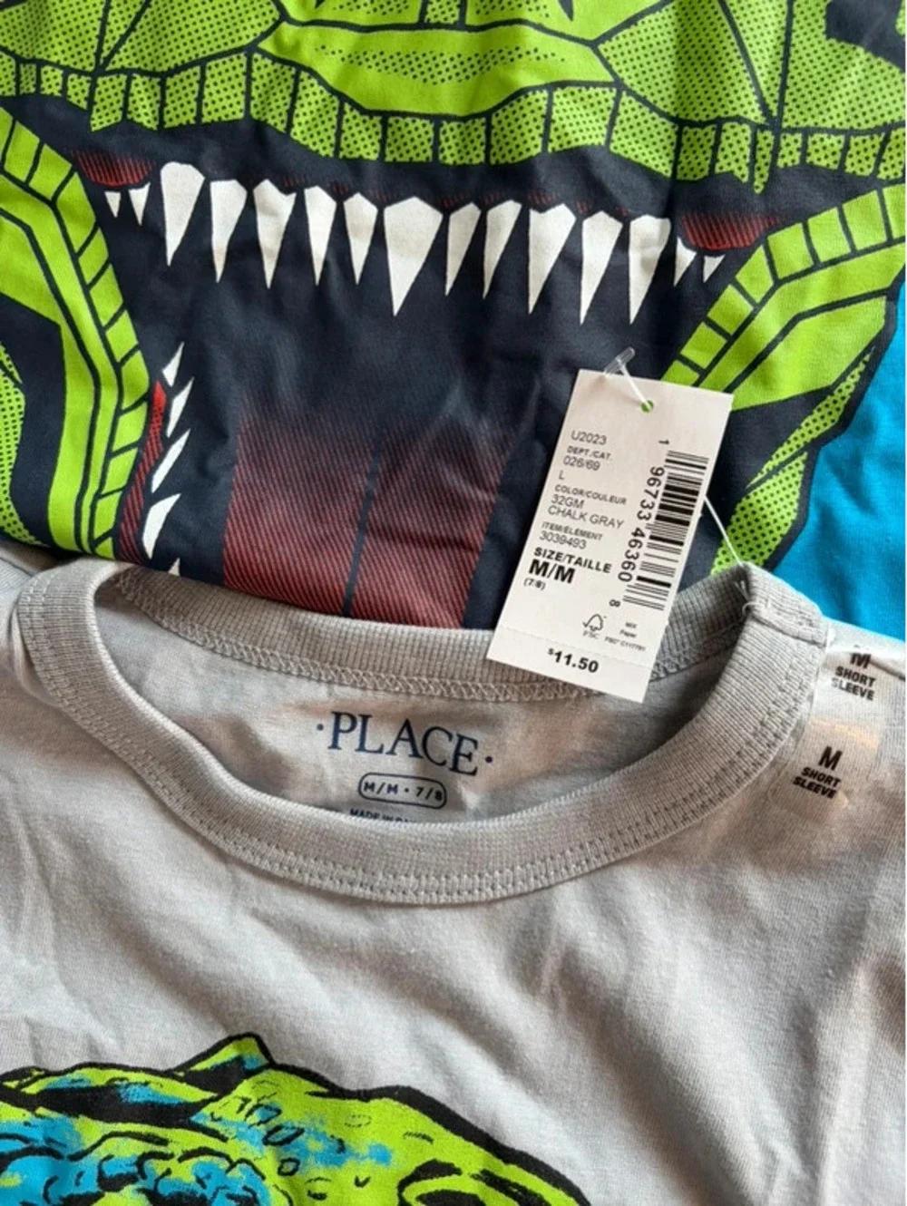 Bundle of 2 NWT The Children's Place Dino Tshirts size M boys.